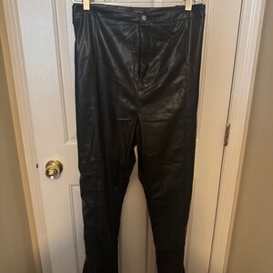 PLT leather split Pants